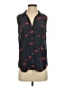 Equipment 100% Silk Hearts Black Sleeveless Silk Top Size S - photo 1