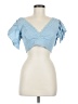 Love Tree Blue Short Sleeve Blouse Size M - photo 1