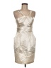 City Triangles 100% Polyester Metallic Ivory Cocktail Dress Size 7 - photo 1