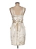 City Triangles 100% Polyester Metallic Ivory Cocktail Dress Size 7 - photo 2
