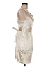 City Triangles 100% Polyester Metallic Ivory Cocktail Dress Size 7 - photo 4