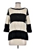 Pink Rose Stripes Black Pullover Sweater Size M - photo 1