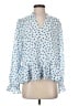 CeCe Polka Dots Blue 3/4 Sleeve Blouse Size S - photo 1