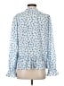CeCe Polka Dots Blue 3/4 Sleeve Blouse Size S - photo 2