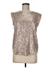 J.Crew Metallic Silver Sleeveless Blouse Size 6 - photo 1