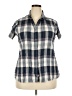 Woolrich Plaid Blue Short Sleeve Blouse Size XXL - photo 1