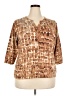 Coldwater Creek Animal Print Brown Cardigan Size 2X - photo 1