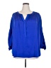 Jennifer Lopez 100% Polyester Blue 3/4 Sleeve Blouse Size 2X - photo 1