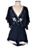 Lovestitch 100% Rayon Floral Blue Romper Size S - photo 1