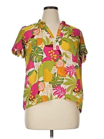 Rose + Olive Short Sleeve Blouse (view 1)