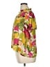 Rose + Olive 100% Polyester Tropical Yellow Short Sleeve Blouse Size XL - photo 5