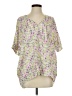First Love 100% Rayon Green Short Sleeve Blouse Size S - photo 1