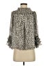 CeCe 100% Polyester Animal Print Silver 3/4 Sleeve Blouse Size S - photo 1
