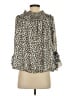 CeCe 100% Polyester Animal Print Silver 3/4 Sleeve Blouse Size S - photo 2