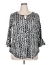 Always Indigo Black 3/4 Sleeve Blouse Size 2X - photo 1