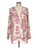 Violet & Claire 100% Polyester Paisley Pink Long Sleeve Blouse Size L - photo 1
