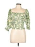 Blush 100% Rayon Green 3/4 Sleeve Blouse Size L - photo 1