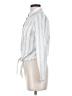 Dress Forum 100% Rayon Stripes Silver Long Sleeve Blouse Size S - photo 5