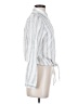 Dress Forum 100% Rayon Stripes Silver Long Sleeve Blouse Size S - photo 4