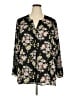 Terra & Sky 100% Polyester Floral Black 3/4 Sleeve Blouse Size 2X - photo 1