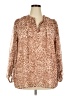 Jessica Simpson 100% Polyester Animal Print Brown Long Sleeve Blouse Size 2X - photo 1