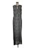 Ann Taylor LOFT 100% Polyester Stripes Black Silver Casual Dress Size M - photo 1