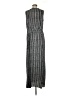 Ann Taylor LOFT 100% Polyester Stripes Black Silver Casual Dress Size M - photo 2