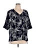 Creation 100% Polyester Black Short Sleeve Blouse Size 1X - photo 1
