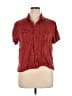 Alexander Jordan 100% Rayon Red Short Sleeve Button-Down Shirt Size XL - photo 1