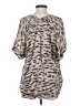 CAbi 100% Silk Animal Print Tan Short Sleeve Silk Top Size M - photo 2