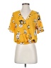 Sienna Sky 100% Polyester Yellow Short Sleeve Blouse Size S - photo 1