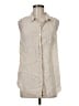 Sigrid Olsen 100% Linen Tan Sleeveless Button-Down Shirt Size M - photo 1