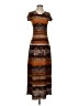 Assorted Brands Print Brown Casual Dress Size XS (estimated) - photo 1