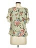Unbranded 100% Polyester Floral Green Short Sleeve Blouse Size M (estimated) - photo 2