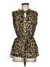 Sam & Max 100% Polyester Animal Print Brown Gold Sleeveless Blouse Size M (estimated) - photo 1