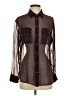 Equipment Polka Dots Multi Color Brown Long Sleeve Blouse Size S - photo 1