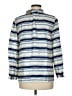 J.Crew Collection 100% Silk Stripes Blue Long Sleeve Silk Top Size M - photo 2