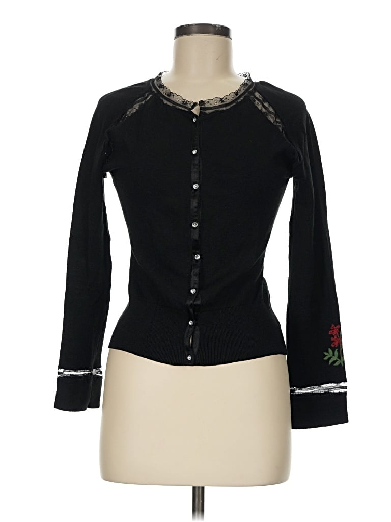Pre-owned Assorted Brands Cardigan Sweater In Black