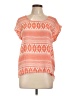 Pink Rose 100% Polyester Orange Short Sleeve Top Size L - photo 1