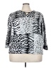 Alfred Dunner 100% Cotton Animal Print Silver 3/4 Sleeve Top Size 3X - photo 1