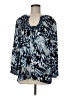 St. John Blue 3/4 Sleeve Silk Top Size M - photo 1