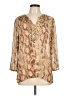 First Issue by Liz Claiborne 100% Polyester Gold 3/4 Sleeve Blouse Size L - photo 1