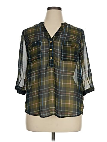 papermoon designed exclusively for Stitch Fix 3/4 Sleeve Button-Down Shirt (view 1)