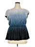 DKNY 100% Polyester Blue Short Sleeve Blouse Size XXL - photo 1