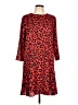 Ann Taylor 100% Polyester Animal Print Red Casual Dress Size 10 - photo 1