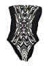 Gottex Graphic Black One Piece Swimsuit Size 10 - photo 1