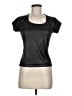 One Step Up 100% Polyester Metallic Black Short Sleeve Top Size M - photo 1