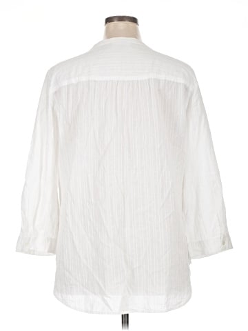 JM Collection 3/4 Sleeve Button-Down Shirt (view 2)