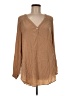 Calypso St. Barth 100% Polyester Tan Long Sleeve Blouse Size M - photo 1