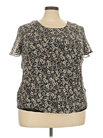 Jones New York Short Sleeve Silk Top (view 1)